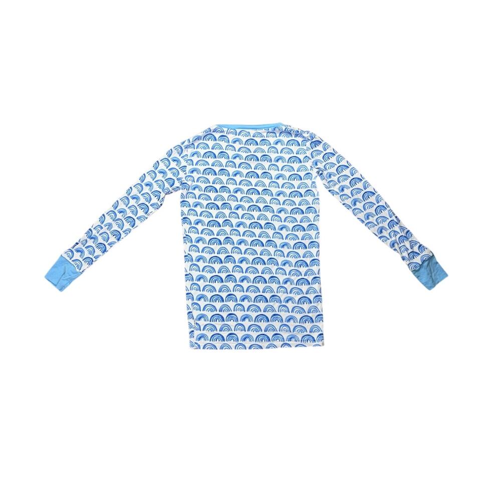 Little Sleepies Blue Rainbow Bamboo Pajama Set Long Sleeve PJs Size 9-10 Unisex - Picture 7 of 10
